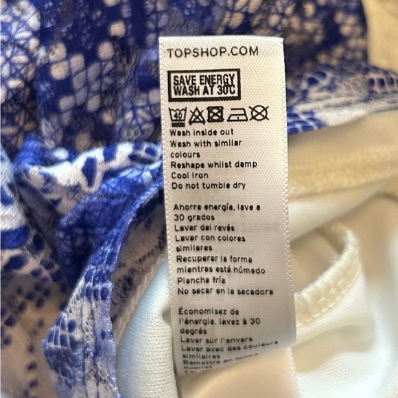 Top Shop blue and white lace dress Size US 4 - Picture 5 of 6